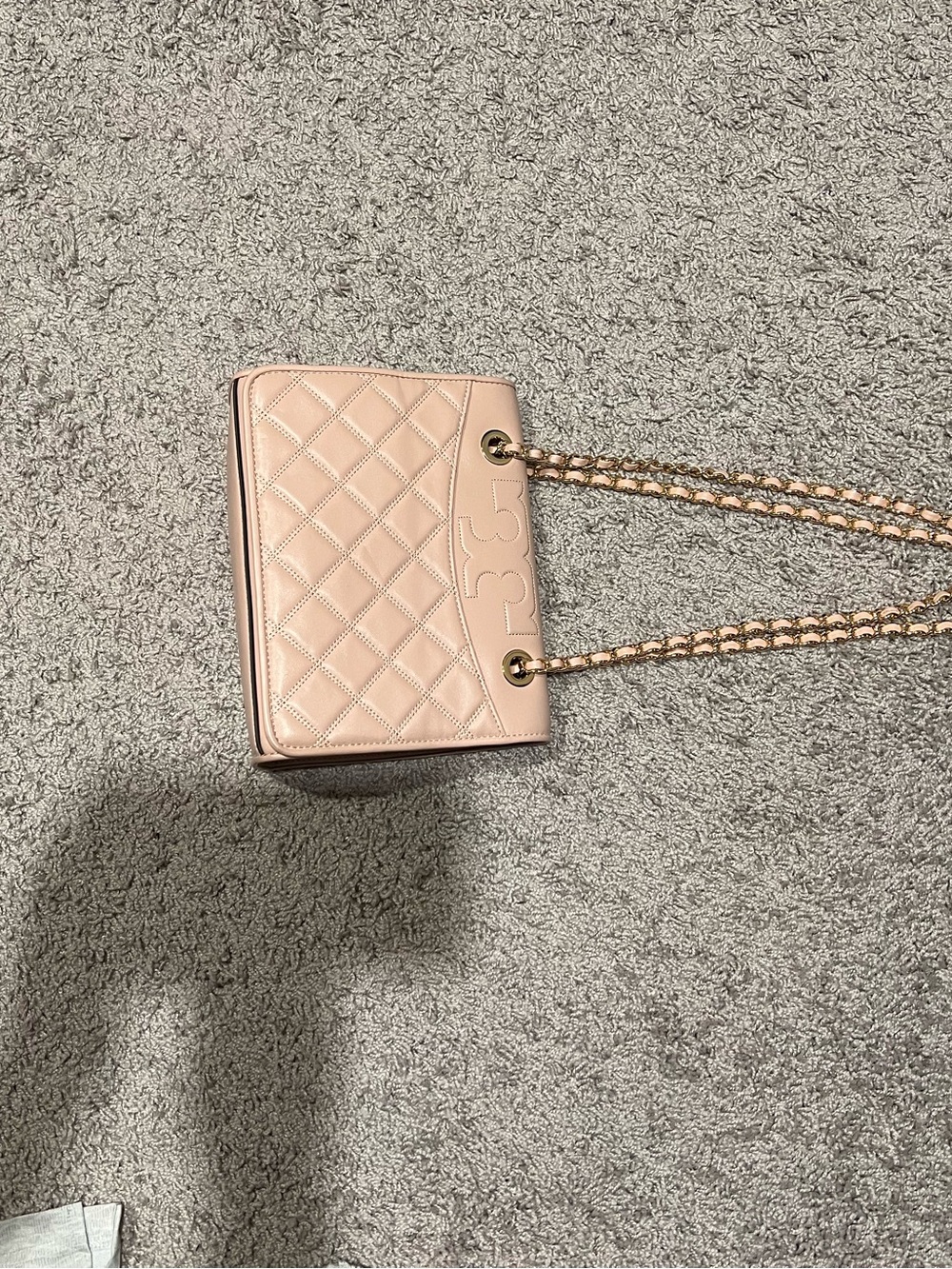Tory Burch Quilted Pale Pink Chain-Handle Shoulder Bag